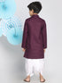 Boy's Purple Kurta And Dhoti Set