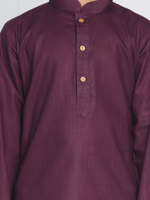 Boy's Purple Kurta And Dhoti Set