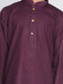 Boys Purple And White Kurta Pyjama Set