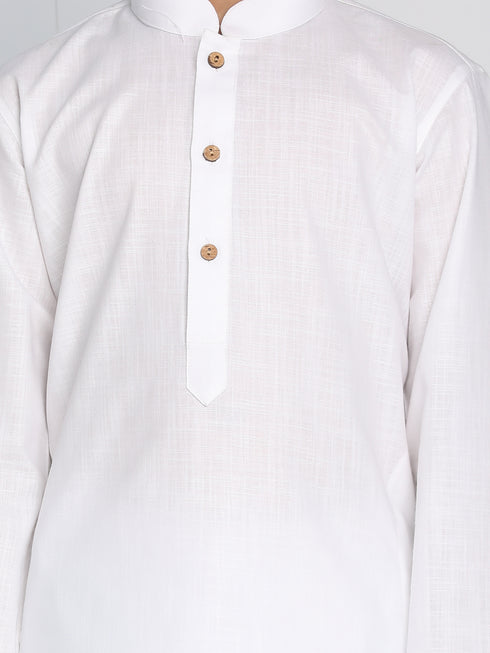 Boy's' White Kurta And Dhoti Set