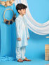Boy's' Aqua Blue Viscose Kurta And Pyjama Set