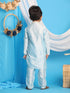Boy's' Aqua Blue Viscose Kurta And Pyjama Set