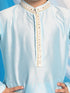 Boy's' Aqua Blue Viscose Kurta And Pyjama Set