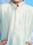 Boy's' Mint Green Viscose Kurta And Pyjama Set