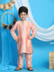 Boy's' Pink Viscose Kurta And Pyjama Set