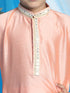 Boy's' Pink Viscose Kurta And Pyjama Set