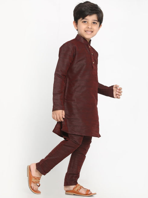 JBN Creation Boys' Silk Blend Kurta and Pyjama Set