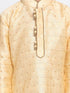 Boys' Gold Cotton Silk Blend Kurta and Dhoti Pant Set