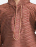 Boys' Maroon Cotton Silk Blend Kurta and Pyjama Set