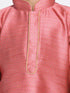 Boys' Pink Cotton Silk Blend Kurta and Pyjama Set