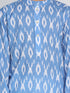 Boy's Traditional Ikkat Print Flat Collar Kurta And Pyjama Set