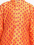 Boy's Orange Printed Design Kurta With Churidar