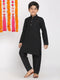 Boy's Black Kurta With Pyjama