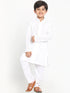 Boy's White Embroidered Kurta With Pyjama Set