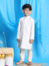 Boy's' White Mirror Kurta Pyjama Set