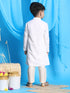 Boy's' White Mirror Kurta Pyjama Set