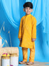 Boy's' Yellow Mirror Kurta Pyjama Set