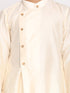 Boy's Cream Color Angrakha Kurta With Pyjama Set