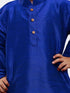Boys' Blue Cotton Silk Kurta and Pyjama Set