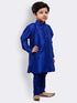 Boys' Blue Cotton Silk Kurta and Pyjama Set