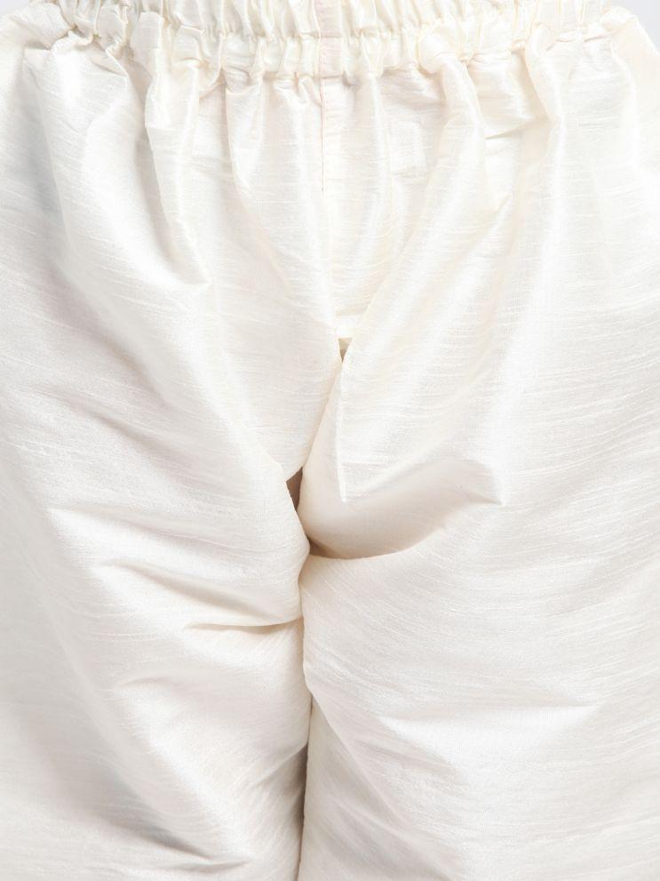 Boys' Gold Cotton Silk Blend Kurta and Pyjama Set