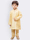 Boys' Gold Cotton Silk Kurta and Pyjama Set