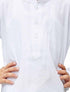 Boys' White Cotton Kurta, Pyjama & Dupatta Set