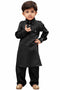 Boys' Black Cotton Pathani