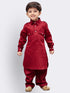 Boys' Maroon Cotton Pathani