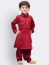 Boys' Maroon Cotton Pathani