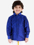 Boys' Blue Silk Long Sleeves Ethnic Shirt