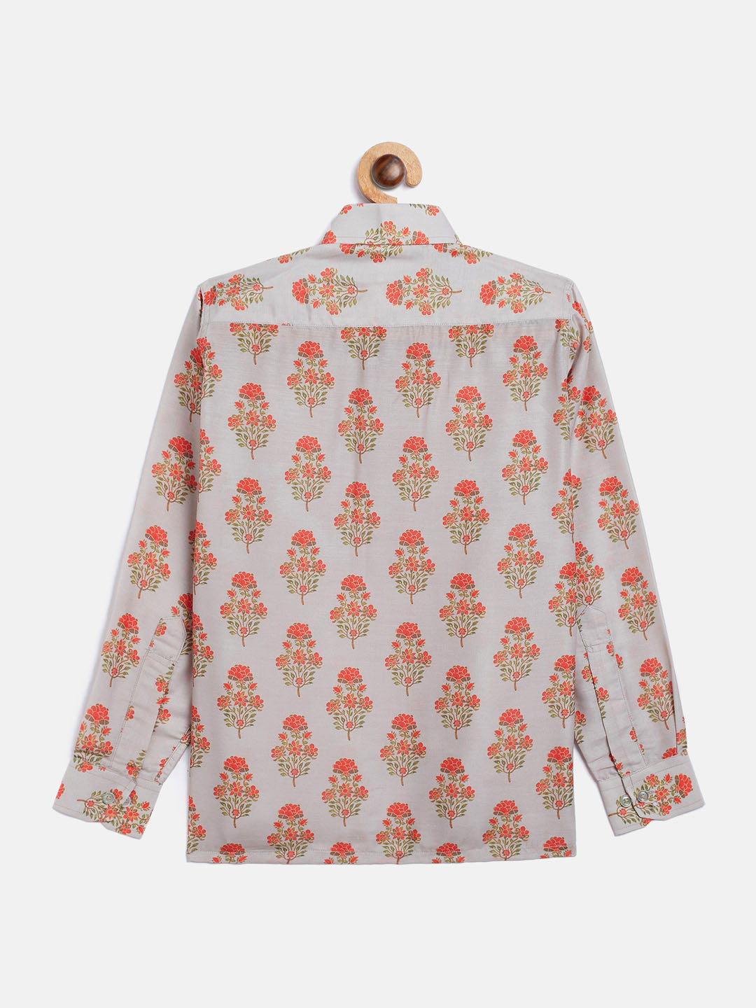 Boy's' Multicolor-Base-Beige Ethnic Shirt