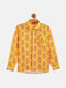 Boy's' Multicolor-Base-Orange Ethnic Shirt