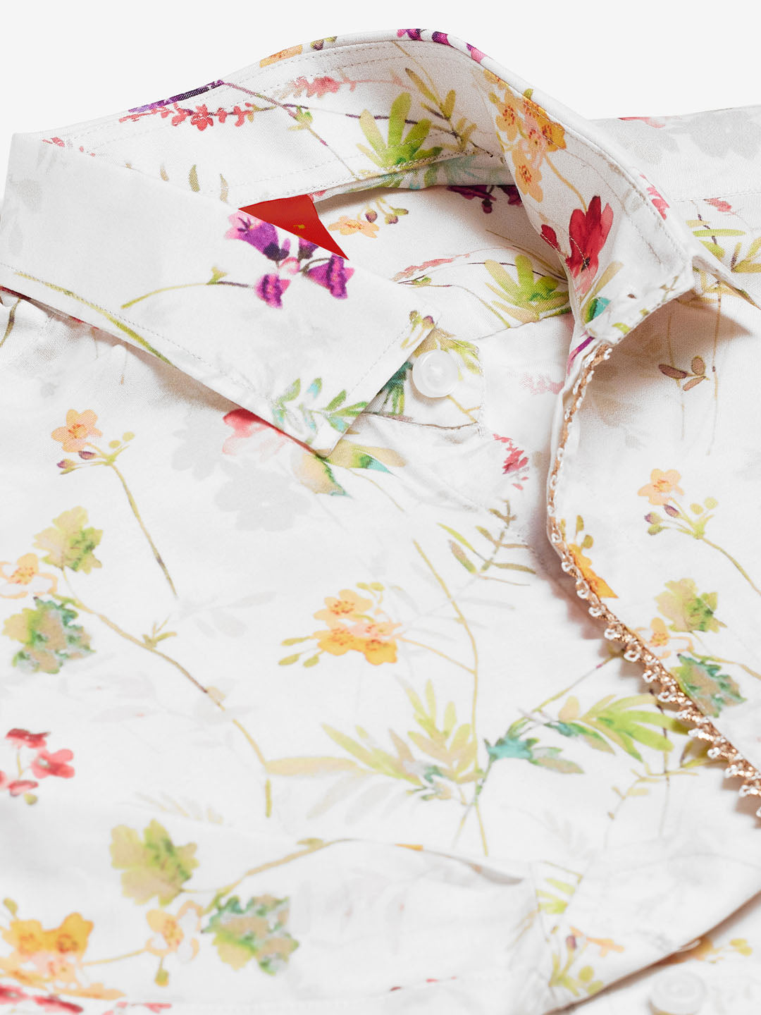 Boy's' Multicolored-Base-Cream Ethnic Shirt