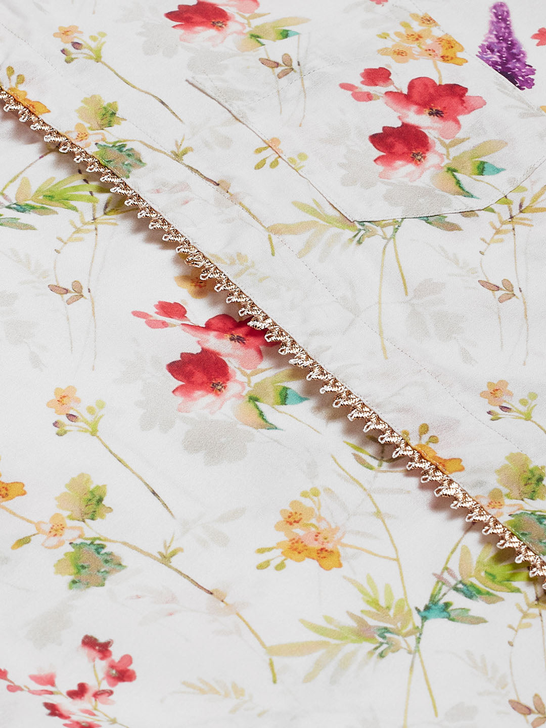 Boy's' Multicolored-Base-Cream Ethnic Shirt