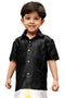 Boy's Black Opaque Ethnic Shirt