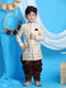 Boy's Gold And Coffee Sherwani Set