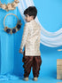 Boy's Gold And Coffee Sherwani Set
