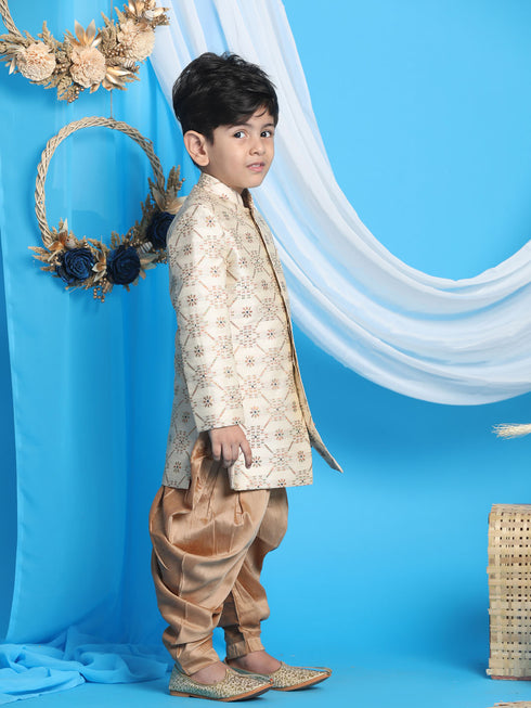 Boy's Gold Sherwani Set
