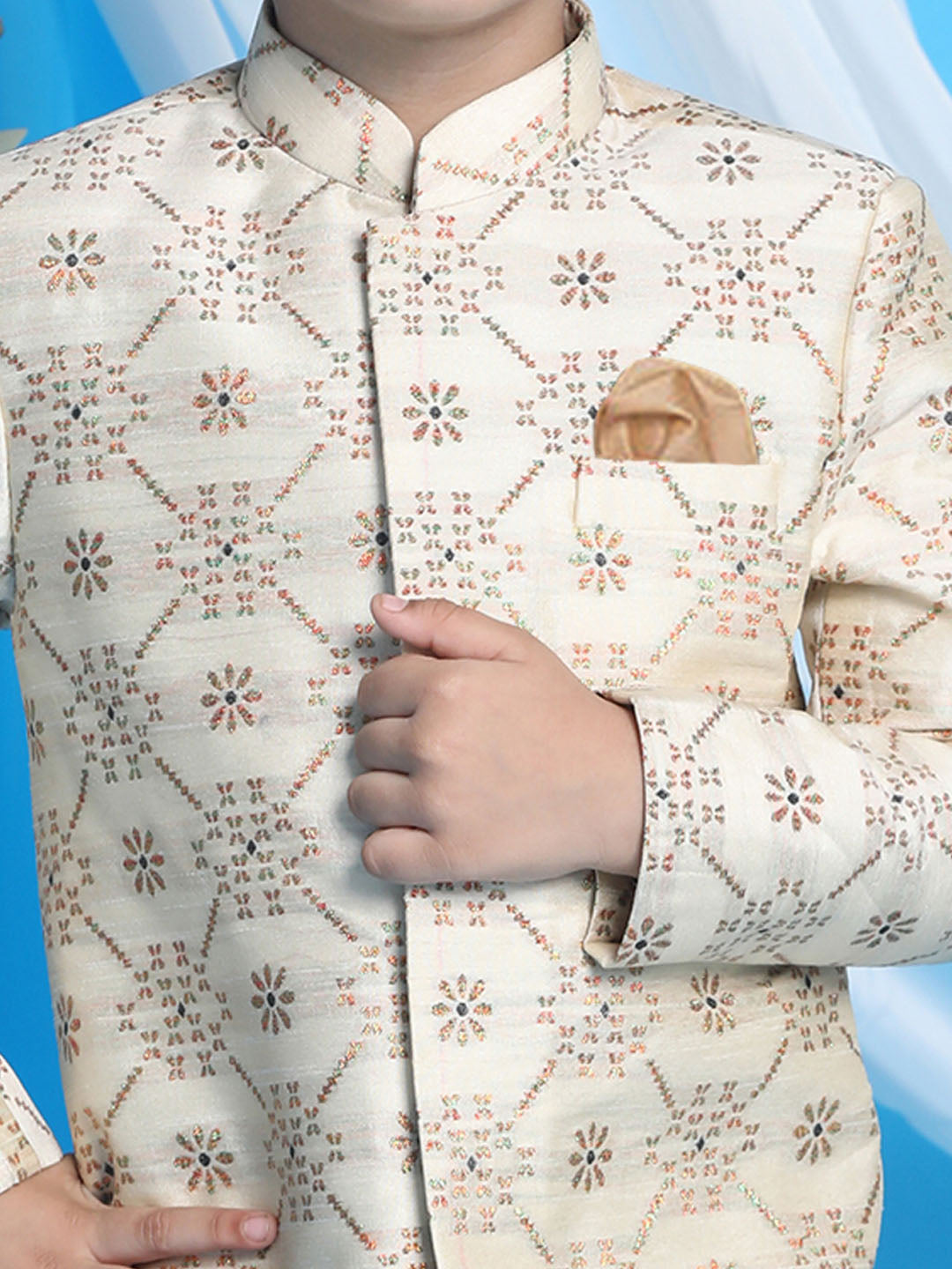 Boy's Gold Sherwani Set