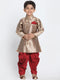 Boys' Gold Cotton Blend Sherwani