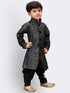 Boys' Grey Silk Blend Sherwani