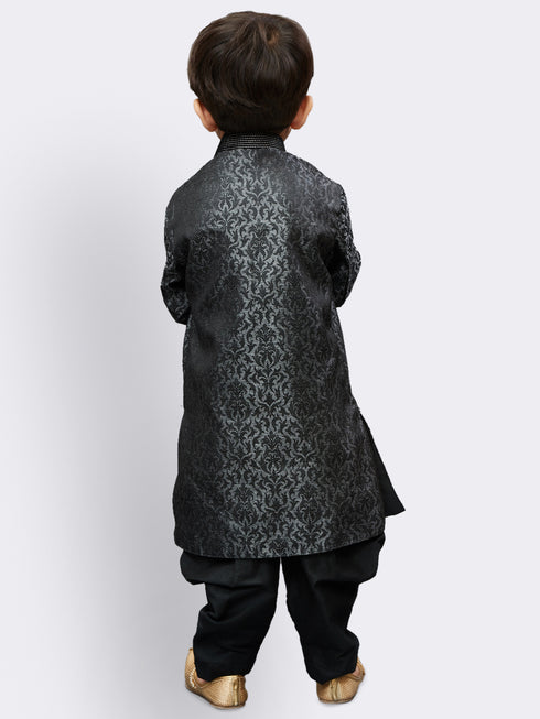 Boys' Grey Silk Blend Sherwani