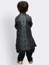 Boys' Grey Silk Blend Sherwani
