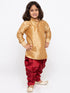 Boys' Gold Cotton Silk Kurta and Dhoti Pant Set