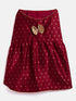 Maroon And Gold Silk Blend Siblings Set For Dogs