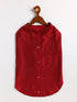 Dogs' Maroon Silk Blend Shirt And Dupatta Set
