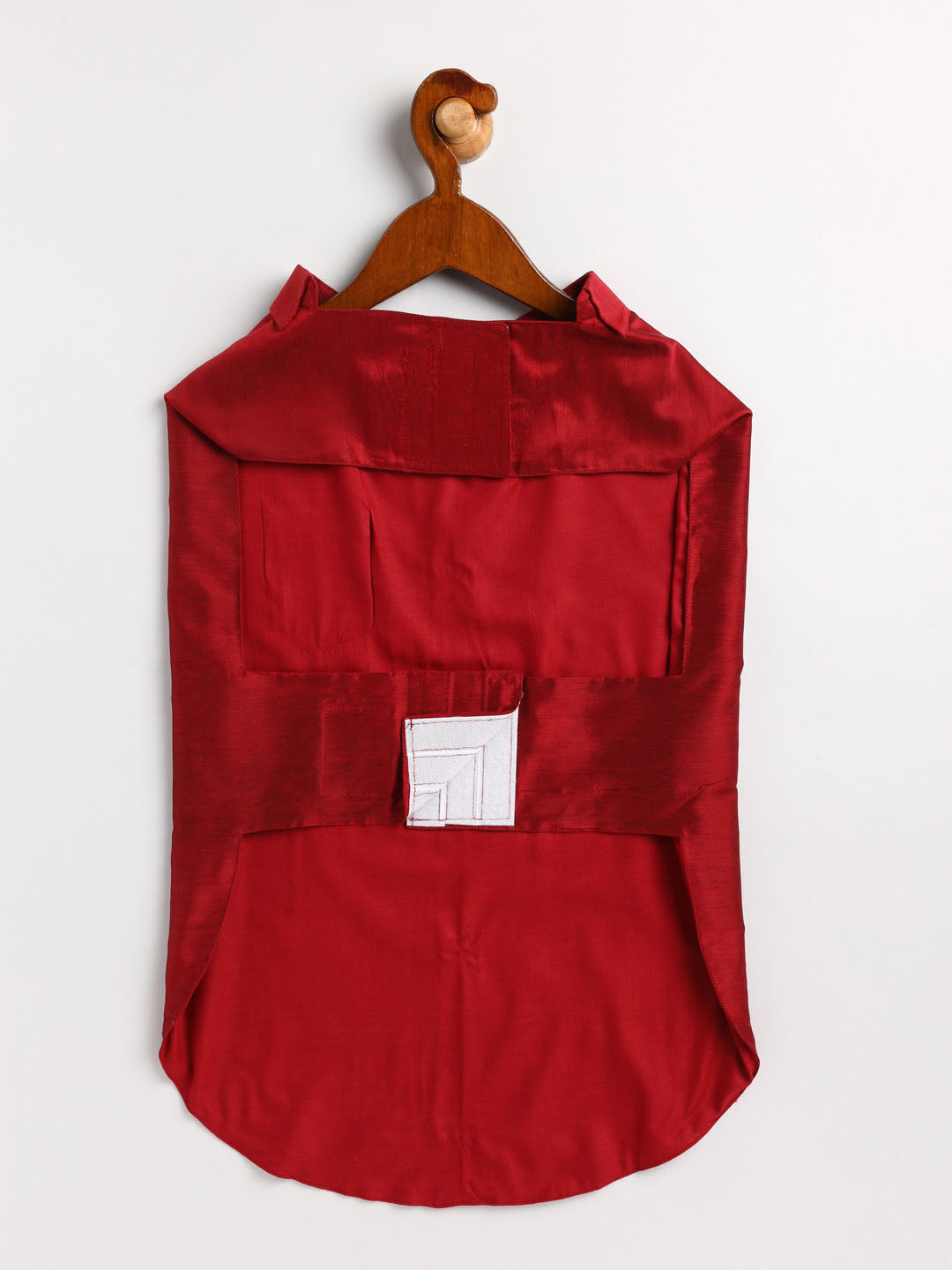 Dogs' Maroon Silk Blend Shirt And Dupatta Set