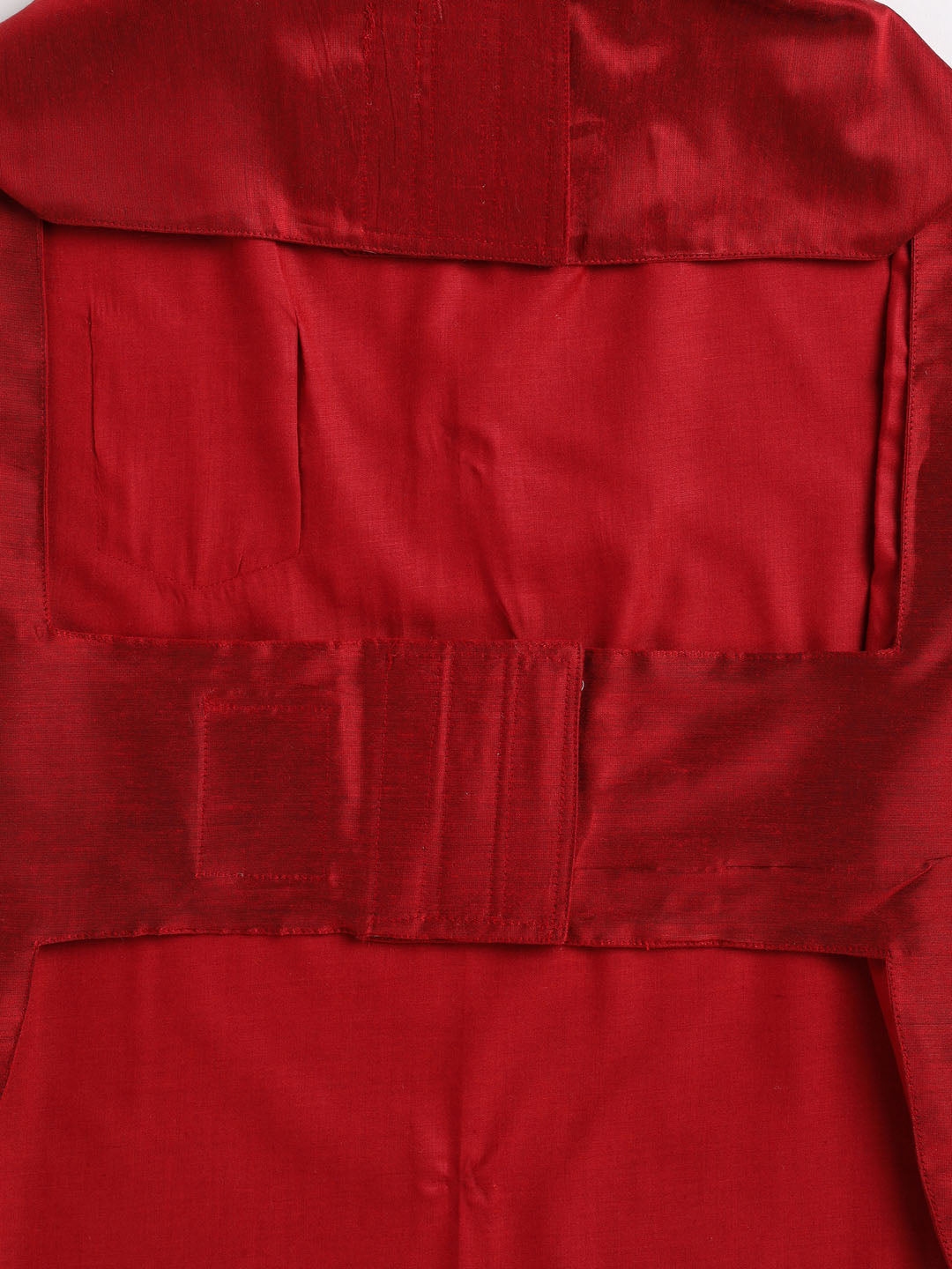 Dogs' Maroon Silk Blend Shirt And Dupatta Set