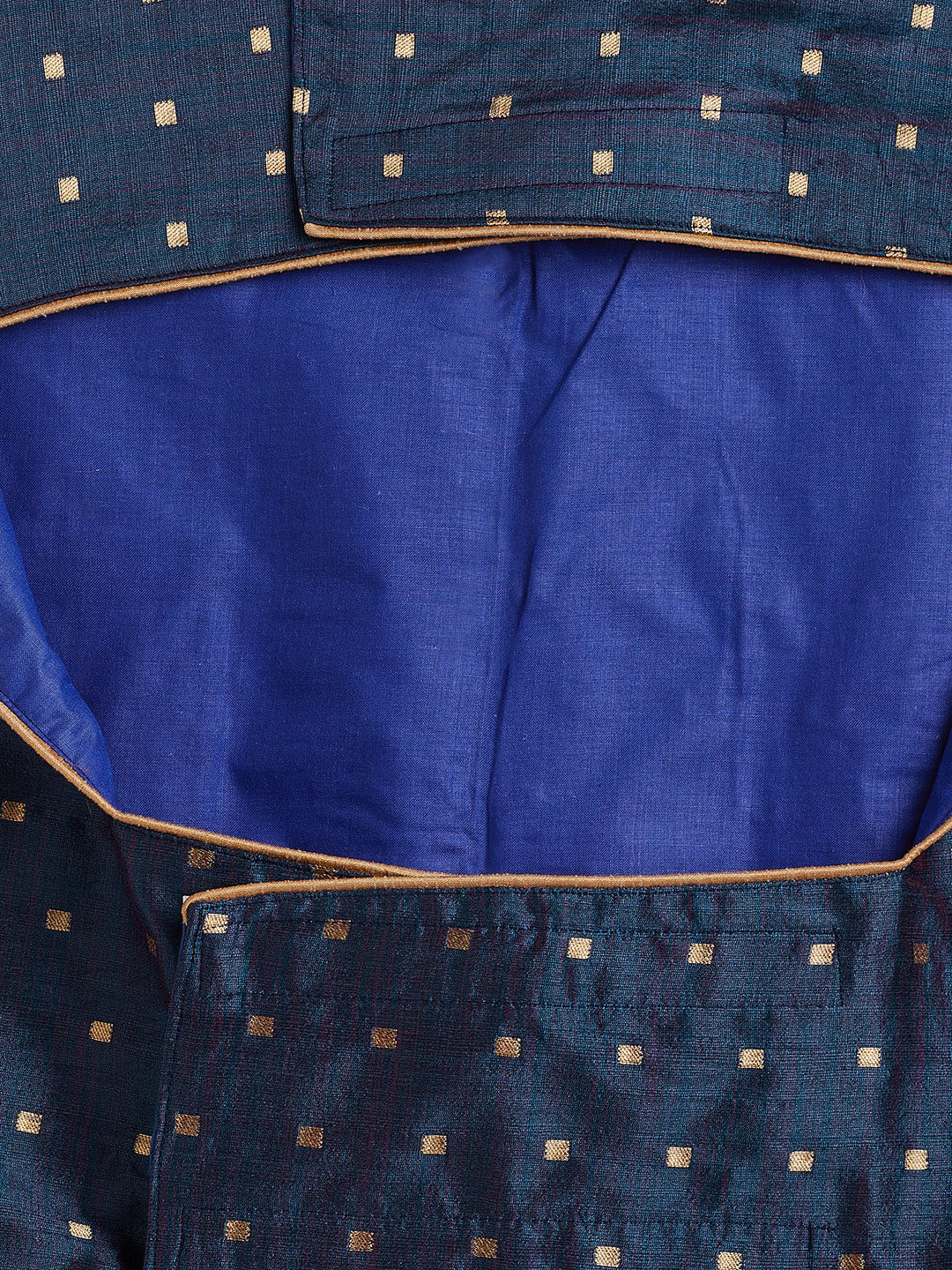 Blue And Gold Silk Blend Siblings Set For Dogs